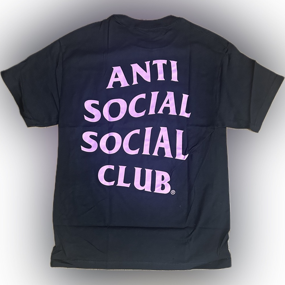NWT Anti Social Social Club SZ M Black T-shirt w/pink graphics - Picture 3 of 5